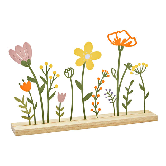 Figur Blumen aus Metall/Holz 30x19x5cm