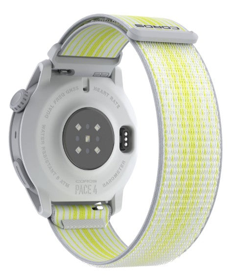 COROS PACE 4 GPS-Sportuhr mit Nylon-Armband - weiß