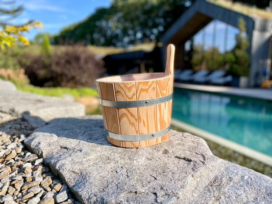Saunakübel, 5 Liter mit Holzgriff, Lärchenholz