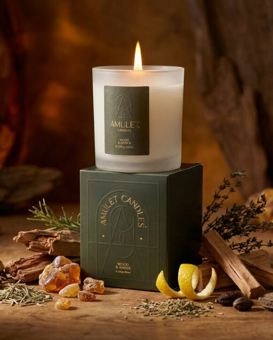Amulet Candle Wood & Amber